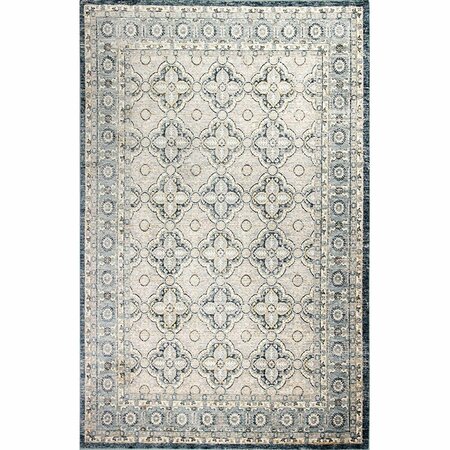 BASHIAN 2 ft. 6 in. x 8 ft. Bradford Collection Transitional Polyester Power Loom Area Rug, Grey B128-GY-2.6X8-BR106